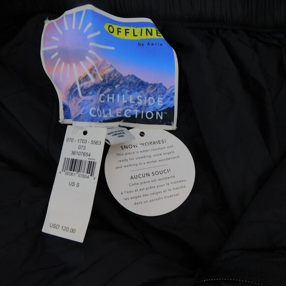 Offline by Aerie Women's Black Water-Resistant Snow Pants Size Small New - Picture 8 of 12